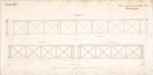 Voit, August von; München; Glaspalast - Verbindungsgitter (Ansichten, Schnitte)