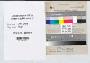 Entnazifizierung Johann Walrand , geb. 03.07.1888 (Postinspektor)