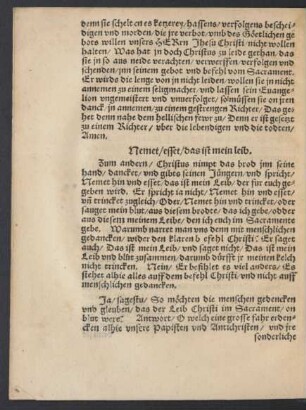 Nemet/ esset/ das ist mein leib.