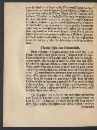 Nemet/ esset/ das ist mein leib.