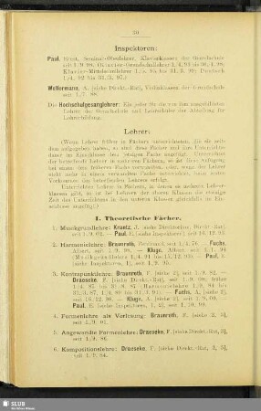 I. Theoretische Fächer