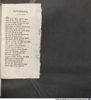 "Ob ih mei Waar verkaf'n thät ..." : Ankündigung