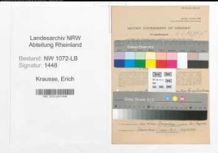 Entnazifizierung Erich Krausse , geb. 13.09.1876 (Arzt)