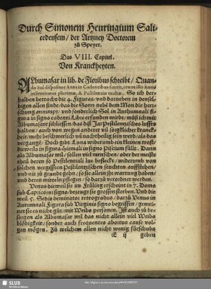 Das VIII. Von Kranckheyten