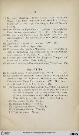 Saal VIIIb (Nr. 427 - 445)
