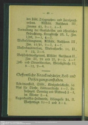 Oeffentliche Krankenhäuser, Heil- und Versorgungsanstalten