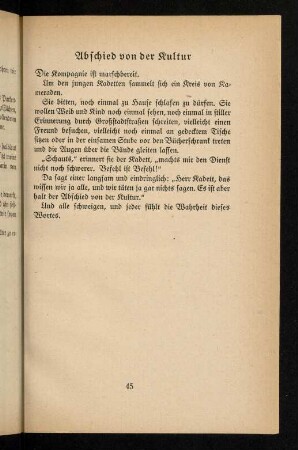 45-64, Abschied von der Kultur - Geburtstag