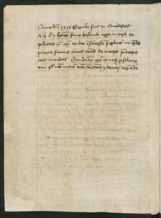 Historische Notiz auf das Jahr 1316, lat. (Nachtrag)