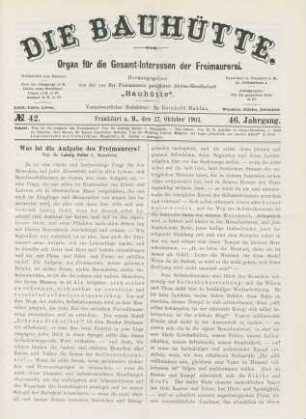 No. 42. Frankfurt a. M., den 17. Oktober 1903. 46. Jahrgang.