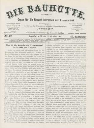 No. 42. Frankfurt a. M., den 17. Oktober 1903. 46. Jahrgang.