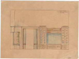 Billing, Hermann; Karlsruhe, Eisenlohrstr. 31; Haus Baumeister - Lesezimmer (Wandabwicklung; Detail)