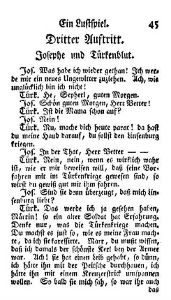 Dritter Auftritt. Josephe und Türkenblut