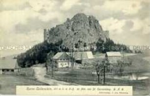 Ansicht der Burgruine Tollenstein bei St. Tannenberg im Erzgebirge