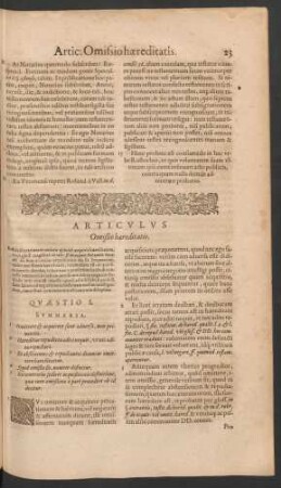 Articulus Omißio haereditatis.
