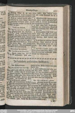 In besondern persönlichen Umständen.