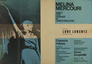 Melina Mercouri singt für Freiheit in Griechenland; Lore Lorentz singt mit