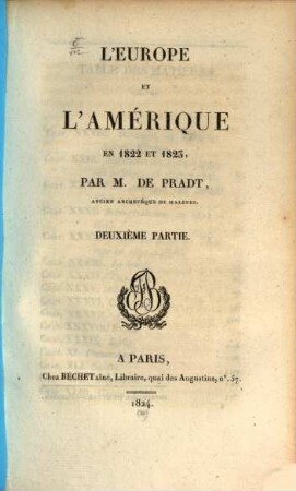 L' Europe et l'Amérique en 1822 et 1823, 2