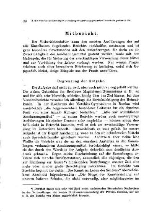Wie wird eine zweckmäßige Verwendung der Anschauungsmittel im Unterrichte gesichert? : [Mitbericht]