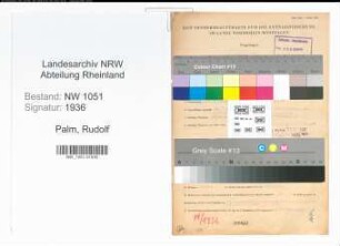 Entnazifizierung Rudolf Palm , geb. 01.10.1908 (Inspektor)
