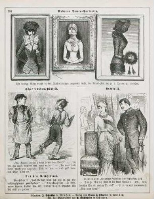 "Moderne Damen-Portraits" "Schusterbuben-Praktik" "Uebereilt"