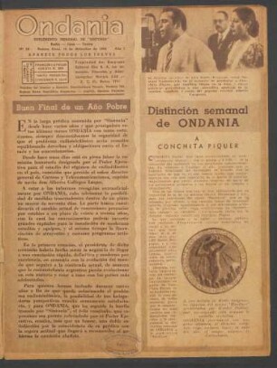 Distinción semanal de Ondania a Conchita Piquer