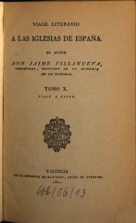 Viage literario a las iglesias de España, 10. Viage a Urgel