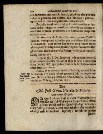 Aus M. Just Gesen. Vorrede/ der kleinen Catechismus-Schule.