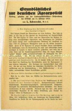 Flugschrift der Deutschnationalen Volkspartei zur Reichstagswahl 1933