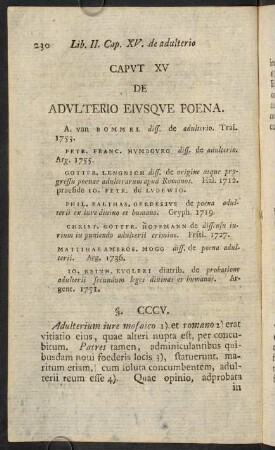 230-245, Caput XV. De adulterio eiusque poena.