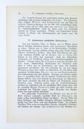 VI. Hemmungen griechischer Ausbreitung