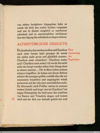 Altertümliche Gesichte