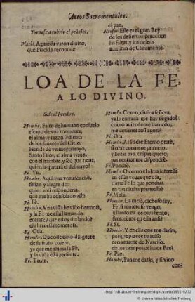 Loa de la Fe, a lo divino.