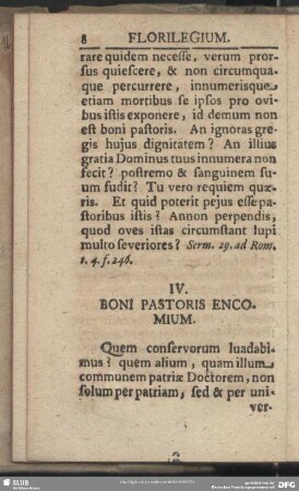 IV. Boni Pastoris Encomium