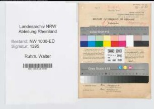 Entnazifizierung Walter Ruhm, geb. 03.09.1900 (Lehrer)