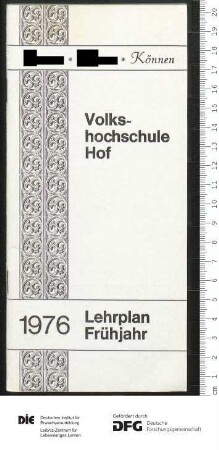 Programm 1. Semester 1976