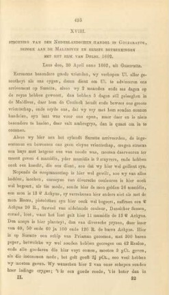 XVIII. Stichting van den Nederlandschen handel in Goezeratte, ...