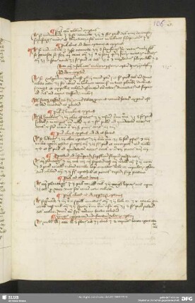 106r-106v: Rezepte, u. a. von Gerardus <de Solo> (lat.)