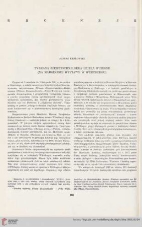 45: Tylmana Riemenschneidera dzieła wczesne (na marginesie wystawy w Würzburgu)