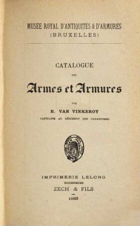 Catalogue des armes et armures