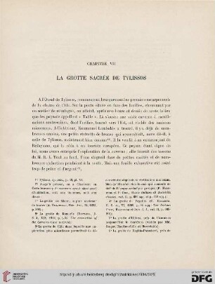 Chapitre VII: La grotte dacrée de Tylissos