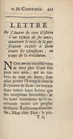 Lettre. De l'auteur de cette histoire à un Iesuite de ses amis ...