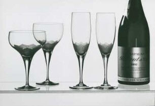 Trinkglasserie "Lotus" von Richard Latham mit Dekor von Bjørn Wiinblad