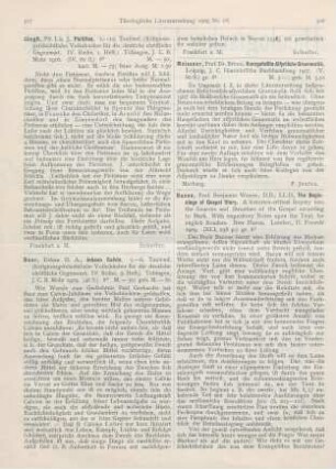 508-509 [Rezension] Bacon, Benjamin, The Beginnings of Gospel Story