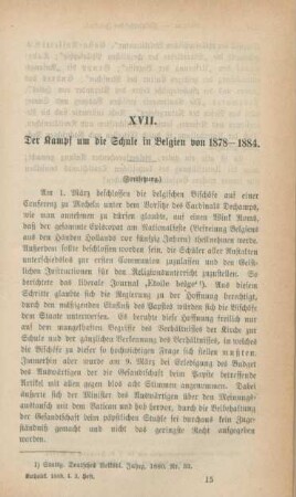 225-247 Der Kampf um die Schule in Belgien von 1878-1884 : Fortsetzung