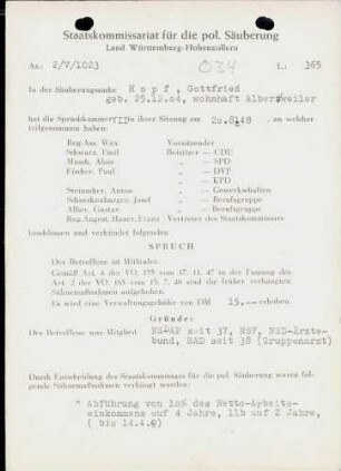 Hopf, Gottfried