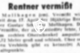 Rentner vermißt