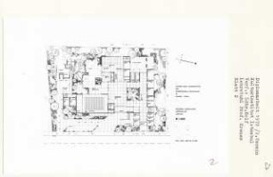 Kulturinstitut Istanbul (Diplomarbeit bei Willy Kreuer): Lageplan und Grundriss Erdgeschoss Gartenanlage 1:200