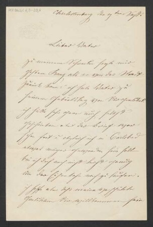 Brief an Alexander Mendelssohn: 19.3. [nach 1860]