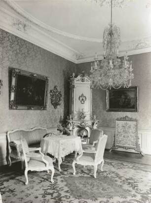 Diesbar-Seußlitz. Schloss. Innenraum mit Kamin