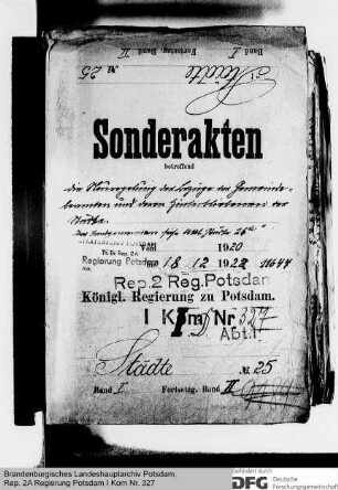 Neuregelung der Bezüge der Gemeindebeamten und ihrer Hinterbliebenen in den Städten